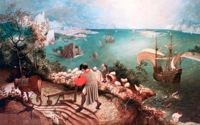 伊卡洛斯陷落景观，c1555 作者 彼得·布鲁格（Pieter Bruegel）