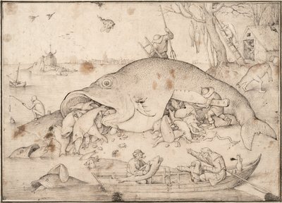 大鱼吃小鱼，1556年 作者 彼得·布鲁格（Pieter Bruegel）