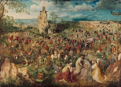 德语: Kreuztragung Christi 前往髑髅地的队伍 作者 彼得·布鲁格（Pieter Brueghel）