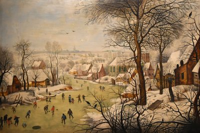 带有捕鸟器的冬季景观 作者 彼得·布鲁格（Pieter Brueghel）