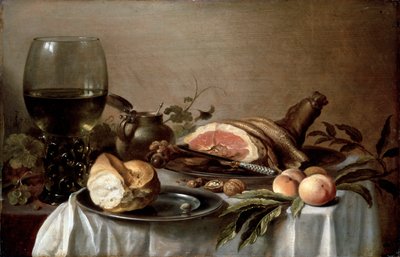 含火腿早餐，1647年。 作者 彼得·克拉斯