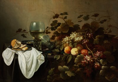 静物与水果和Roemer - Peinture de Pieter Claesz (c. 1597-1660) - 1644 - 布面油画 - 104,5x146 - Szepmuveszeti Muzeum, Budapest 作者 彼得·克拉斯