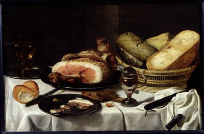 静物与火腿 作者 Pieter Claesz