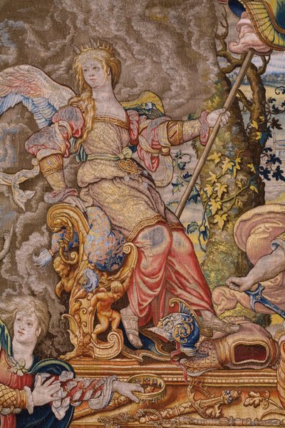 佛兰德挂毯七宗罪系列虚荣（骄傲）。漫画家 Pieter Coecke van Aelst。布鲁塞尔工作室。约 1542-1544 年。 作者 彼得·科克·范·阿尔斯特