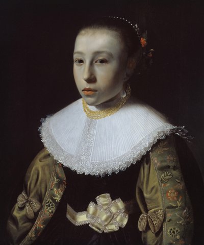 1633-35年，一个年轻女孩的肖像 作者 Pieter Dubordieu