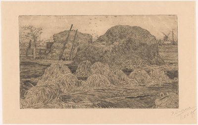 田野中的干草堆 作者 Pieter Dupont（艺术家签名）