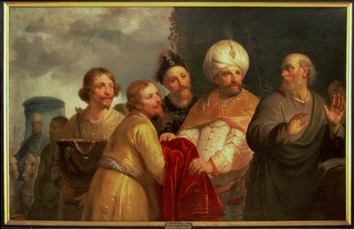 先知以利沙拒绝乃缦的礼物 作者 彼得·弗朗斯（Pieter Fransz）。德·格里伯