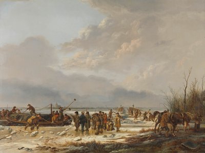 1814 年 1 月，纳登，卡内梅尔克斯洛特河（Karnemelksloot）上的破冰之旅 作者 彼得·杰拉德斯·范·奥斯
