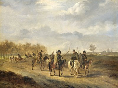 1813 年，北荷兰卑尔根附近乡间小路上的哥萨克人 作者 彼得·杰拉德斯·范·奥斯