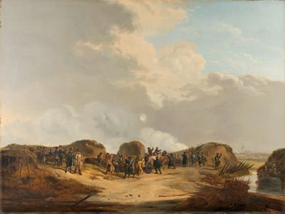 1814 年 4 月纳尔登围城战中建造的德米月号 作者 彼得·杰拉德斯·范·奥斯