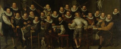Gillis Jansz Valckenier 上尉和 Pieter Jacobsz Bas 上尉的连队，阿姆斯特丹，1599 年 作者 彼得·艾萨克。