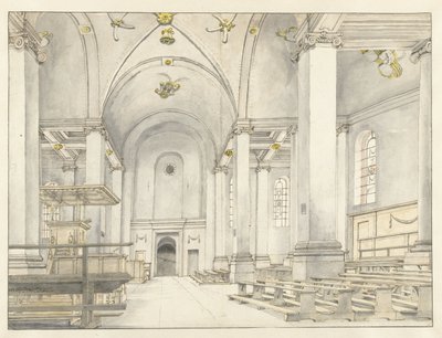 哈勒姆新教堂中殿西侧景观 作者 彼得·詹斯·塞伦丹（Pieter Jansz Saenredam）