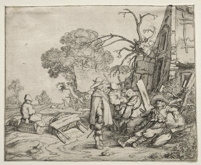 与士兵的风景，1626年。 作者 彼得·莫林