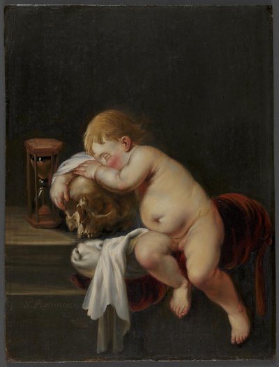 睡在头骨上的男孩 作者 Pieter Moninckx