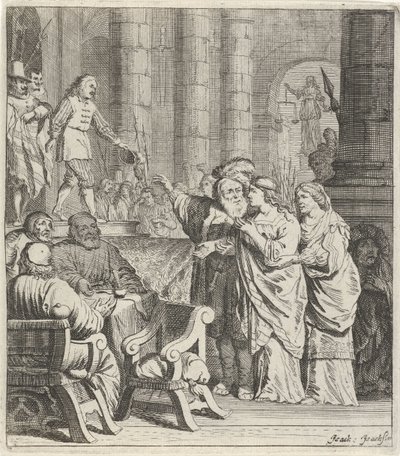 唐扬和康斯坦茨在法庭上 作者 Nicolaes van Ravesteyn (可能)