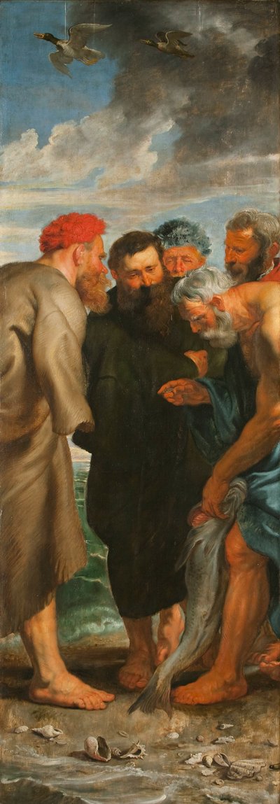 神奇的吃鱼三联画，左板，1618-1619。 作者 彼得·保罗·鲁本斯