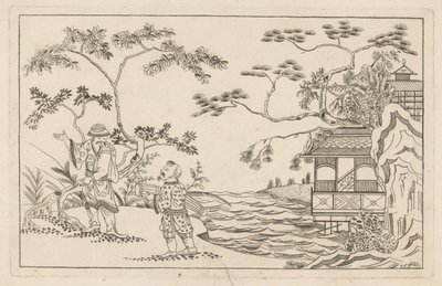 风景中的两个中国人
P: 申克军（......）新创的中文，艰苦绘制并用莱文书写，第一部分（系列标题） 作者 彼得·申克 (II)