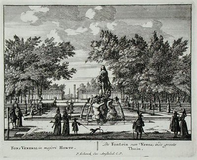 大花园中的维纳斯喷泉，出自《Admirandorum Quadruplex Spectaculum》，作者是Jan van Call（1656-1703），1715年前出版（雕刻）。 作者 彼得·申克