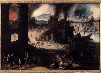 Kuwonongeka kwa Troy Painting wolemba Pieter Schoubroeck (1570-1607) m