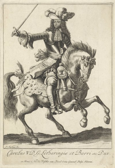 洛林公爵查理五世利奥波德的骑马肖像 作者 彼得史蒂文斯（1689 年报道）