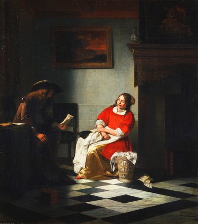 一位绅士读给妻子的信 作者 彼得·霍克（Pieter de Hooch）