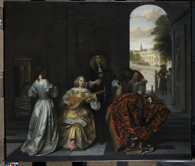 音乐派对（布面油画） 作者 彼得·霍克（Pieter de Hooch）
