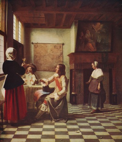 荷兰房屋的内部，c1658，c1915 作者 彼得·霍克（Pieter de Hooch）