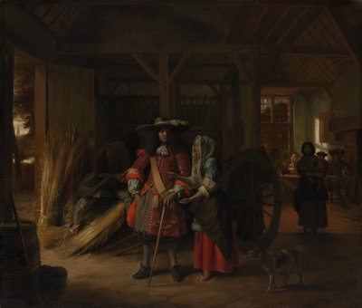 支付女主人，约。 1670。 作者 彼得·霍克（Pieter de Hooch）