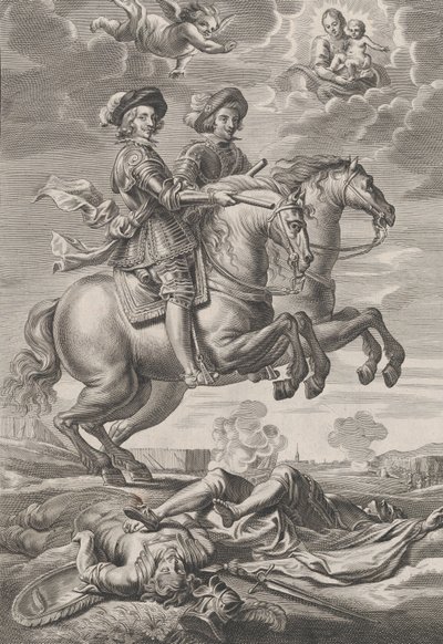 图版10：匈牙利国王和马背上的斐迪南，摘自Guillielmus Becanus的《Sere...》，1636。 作者 彼得·德·乔德二世