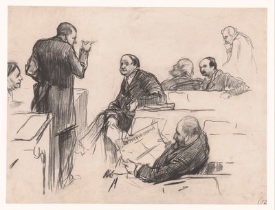议员 H.C. Verniers van der Loeff、A.J.W. Farncombe Sanders、G.M. van der Linden、J. Willink 和 Jhr. Ruys van Beerenbroek 作者 彼得·德·若瑟林