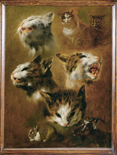 猫头、兔子、山羊（布面油画） 作者 彼得或彼得·博尔