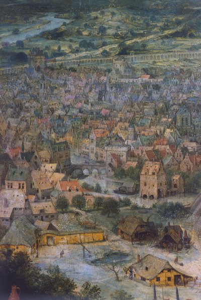 城市，《巴别塔》的细节 作者 彼得·布鲁格（Pieter Bruegel）
