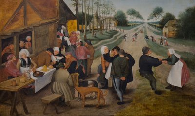 16 世纪下半叶的佛兰德克尔梅斯（木板油画） 作者 小彼得·勃鲁盖尔（工作室）