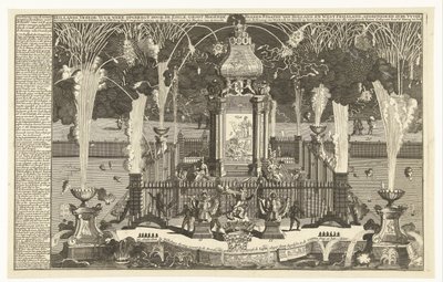 纪念乌得勒支和平的焰火，1713 年
荷兰和西弗里斯兰的贵族大领主们燃放的荷兰和平焰火，在通往格拉文哈格的路上燃放（......）（标题见实物） 作者 约翰·德格鲁特 (II)