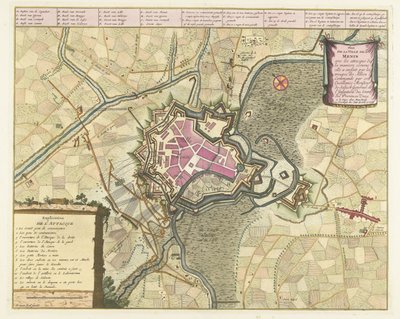 Kaart van het beleg van Menen, 1706
Plan de la Ville de Menin avec les attacque (...) par les troups des Alliez (...).(物品上的标题） 作者 荷兰和西弗里斯兰州