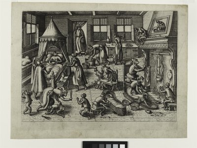 The Nursery, c.1585 (etching) 作者 彼得·范·德·波希特