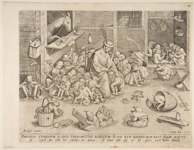 学校的屁股，1557年。 作者 彼得·范·德·海登
