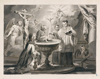 七大圣礼中的洗礼 作者 Pietro Antonio Novelli
