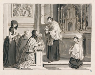 七大圣礼中的圣餐或圣体 作者 Pietro Antonio Novelli
