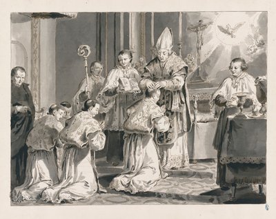 七大圣礼中的圣职授予 作者 Pietro Antonio Novelli
