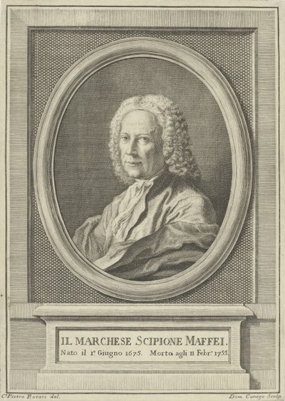 诗人Scipione Maffei的画像1675-1755，c。 1750。 作者 彼得罗·安东尼奥·罗塔里
