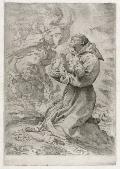 阿西西圣弗朗西斯视觉，1590年。 作者 彼得罗·法奇尼（Pietro Faccini）