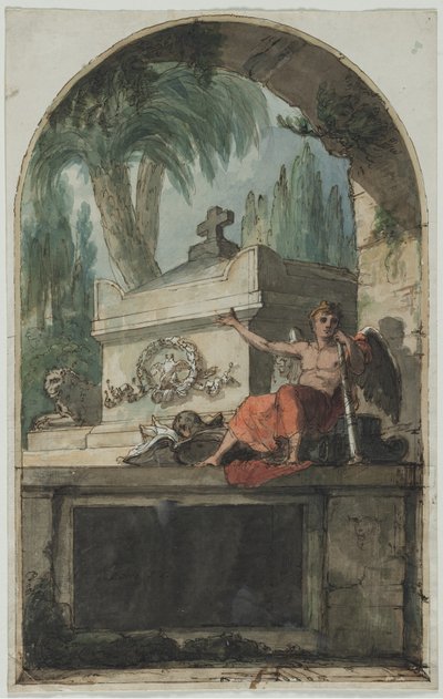博洛尼亚塞托萨文森佐-马丁内利（1737-1807 年）墓壁画设计图 作者 彼得罗·范切利