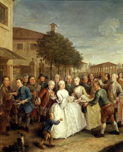 维德曼别墅的聚会，约 1750 年（布面油画） 作者 彼得·隆吉（Pietro Longhi）