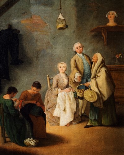 皮特罗-隆吉（1701-1785）的刺绣工作室 作者 Pietro Longhi