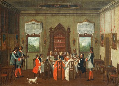 在别墅的午餐，来自皮特罗-隆吉学校的午餐 作者 彼得·隆吉（Pietro Longhi）