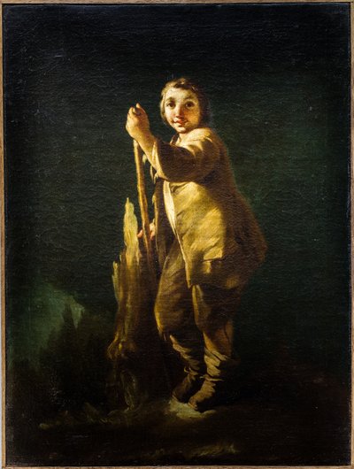 站立的牧羊人，约 1740 年（布面油画） 作者 彼得·隆吉（Pietro Longhi）