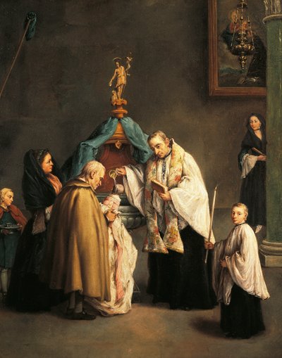 皮埃特罗-隆吉（1701-1785）的《洗礼》。 作者 彼得·隆吉（Pietro Longhi）