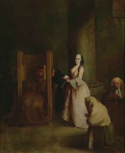 忏悔，1750年代 作者 彼得·隆吉（Pietro Longhi）