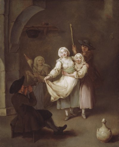 舞蹈》，约 1750 年（布面油画） 作者 彼得·隆吉（Pietro Longhi）